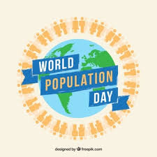 design with globe for world population day vector free