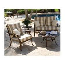Coco Palm 3 Person Deep Seating Group With Cushion Sunbrella Outdoor Fabric Regency Sand By Hospitali Garden Patio Furniture Deep Seating Patio Furniture Sets