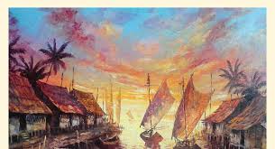 Paling Populer 30 Lukisan Pemandangan Di Kampung Nelayan Kampung Nelayan 2 Pelukis Kuat Casmoro Download Bandar Di Utara Perancis Tarika In 2020 Pale Painting Art