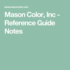 Mason Color Inc Reference Guide Notes Pottery Design
