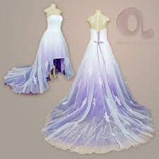 Purple Ombre Gradation On This Beautiful High Lo Wedding Dress Outer Layer Was Left In Its Original And The Inner La Ombre Wedding Dress Gowns Wedding Dresses
