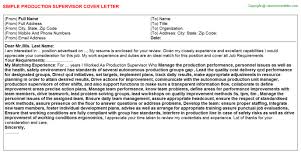 Check spelling or type a new query. Production Supervisor Cover Letter