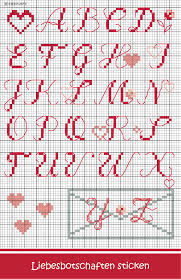 Eine anleitung für anfänger zum kreuzstich: Romantisches Alphabet Mit Herzen Sticken Zweigart Sawitzki Gmbh Co Kg Alphabet Sticken Buchstaben Sticken Sticken Kreuzstich