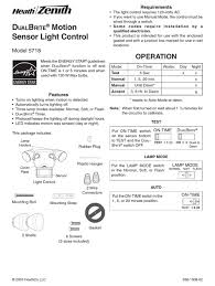 Light comes on half bright for selected time after dusk (off, 3 hr., 6 hr., until dawn). Heath Zenith Dualbrite 5718 Manual Pdf Download Manualslib