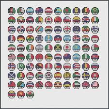 Mushrooms Of The World Pdf Cross Stitch Pattern Over 100 Mushroom Flags Cross Stitch Patterns Perler Bead Art Kawaii Cross Stitch