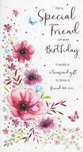 Happy birthday friend flowers images. Special Friend Flowers Butterfly Word Design Lovely Verse Happy Birthday Card Ebay
