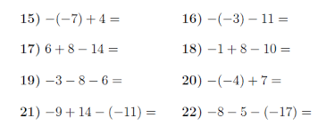 adding and subtracting positive and negative numbers worksheet with solutions payhip