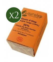 Lot De 2 Savons D Alep A L Argile Rouge Lauralep 300ml