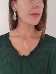 INTA// Collier à franges rayon de soleil • Collier soleil bohème • Collier  à superpositions •