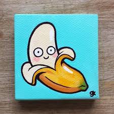 Banana Painting Mini Cute Cartoon Food Painting Mini Canvas Art Funny Paintings Banana Painting See more ideas about canvas painting, art painting, canvas art. painting mini canvas art