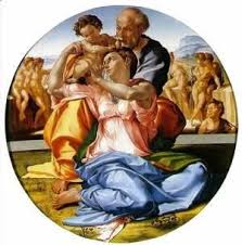 Michelangelo The Holy Family With The Infant John The Baptist Or The Doni Tondo