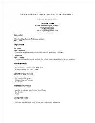 002 Template Ideas High School Student Resume With No Work Work Experience Resume Student Resume