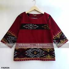Blus motif tenun gerimis : Jual Blouse Tenun Simple Motif Rote Fa262ah Tokotenun Com