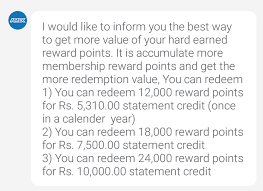 Features and benefits of the top rewards credit cards yes prosperity reward plus credit card. Now Redeem 12 000 Amex Mr Points For Rs 5310 Statement Credit Cardexpert