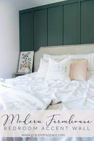 Modern Farmhouse Bedroom Accent Wall Master Bedroom Makeover Accent Wall Bedroom Bedroom Makeover Before And After Modern Farmhouse Bedroom