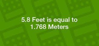 How to transform 1.8 m into feet plus inches? 5 8 Feet In Metres