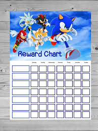 Sonic Reward Chart Chore Chart No Name