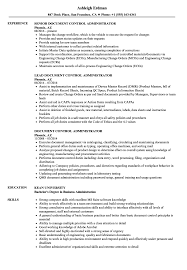 Document controller cv template | cv samples & examples the cover letter example below displays relevant skills and experience for the document controller role. Document Control Administrator Resume Samples Velvet Jobs