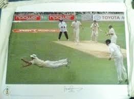 The dispute over andrew strauss's catch of phillip hughes at lord's reached the top levels of cricket australia, with the chief executive james sutherland calling the icc for further information. Andrew Strauss Superman Catch Signed Print 268517258