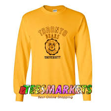 Toronto Bears University Sweatshirt Sweatshirts Yellow Hoodie Long Sleeve Tshirt Men
