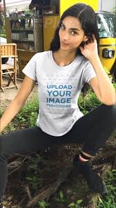 T Shirt Mockup Video Of A Slim Woman Featuring A Food Truck In 2020 T Shirt Diy Shirt Mockup Print T Shirt