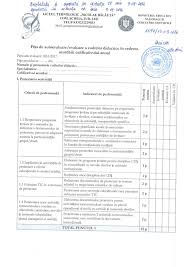 Comunicarea, prin secretariatul unitii de nvmnt, a hotrrii consiliului de administraie ctre toate cadrele didactice/didactice auxiliare care nu au. Fisa Evaluare Personal Didactic