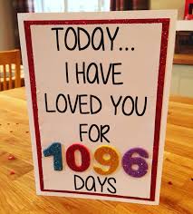Gift for him, her or them. 3 Year Anniversary Card Today I Have Loved You For 1096 Days X Year Anniversary Gifts 3rd Year Anniversary Gifts Anniversary Gift Ideas For Him Boyfriend