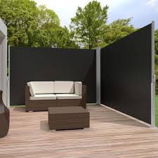 Tectake Aluminium Doppel Seitenmarkise Schwarz 180 X 600 Cm In 2020 Sichtschutz Im Freien Markise Gartenmobel Sets