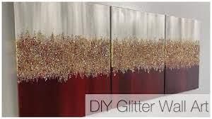 Bling Canvas Painting Crushed Glass And Glitter Art Red And Gold Youtube In 2021 Glitter Wall Art Gold Wall Art Crushed Glass Art