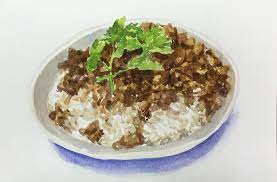魯肉飯 台灣小吃 水彩練習 food and drink food acai bowl