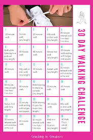 Der text ist auch in anderen… 30 Day Walking Challenge With Free Printable Snacking In Sneakers