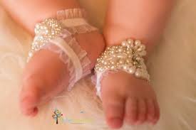 Baby Shoes With Rhinestones And Pearls Baby Barefoot Sandals White Babyshoes Rhinestones Pearls Glass Beads Free Shipping 2419793 Weddbook