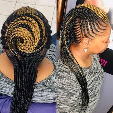 The third hair design is a one side braided mohawk on wavy hair. Braids Braidstyles Feedinbraids Neatbraids Ponytailweave Feedinponytail Hairstyles Braidedhairst New Braided Hairstyles Mohawk Braid Styles Hair Styles