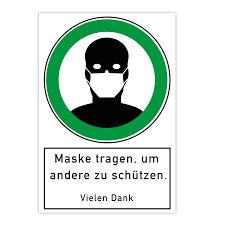 Die mvz radiologie und nuklearmedizin klinik dr. Warnschild Maske Tragen Um Andere Zu Schutzen Gravur Fabrik De