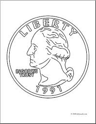 The connecticut state quarter coloring page shows an image of the quarter issued in 2003 that representes the state of connecticut. Clip Art Quarter Front Coloring Page I Abcteach Com Abcteach