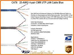Cat6 23awg 4 Pair Cmr Utp Networking Cable 1000 Ft Blue 3 Star Incorporated