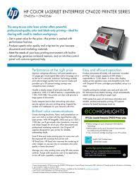 This firmware version installs code signing verification functionality. Hp Cc489a Cc490a Datasheet Manualzz