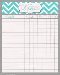 Free Weekly Chore Chart Printable Chore Chart Template