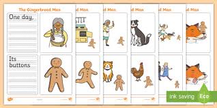 The user can trace the template onto cardboard and decorate the design with buttons, trim, glitter and any other prop as necessary. The Gingerbread Man Writing Simple Sentences Prompt Ks1
