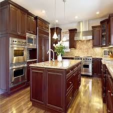 Some cabinets are concluded while some are bare. China Luxury Furniture Mahogany Wooden Kitchen Cabinet Set Furniture Designs Red Cherry Color All Natural Solid Wood Kitchen Cabinets China Kitchen Cabinet Kitchen Cabinet Design