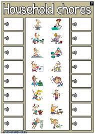 Household Chores Interactive And Downloadable Worksheet You Can Do The Exercises Online Or Download The Worksheet As Pdf Household Chores Chores Worksheets