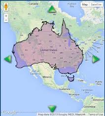 Showing Perspective Here Is A Map Of Australia Superimposed On United States Australia Map North America Map Cars For Sale Uk