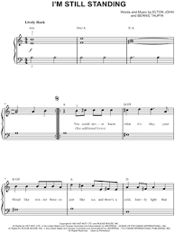 Elton John I M Still Standing Sheet Music For Beginners In C Major Download Print Sheet Music Elton John Music