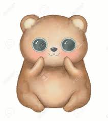 Brown Kawaii Cartoon Cute Bear With Big Eyes Isolated On White Background Watercolor Hand Drawn Illustrati Cute Bears How To Draw Hands Drawing Illustration