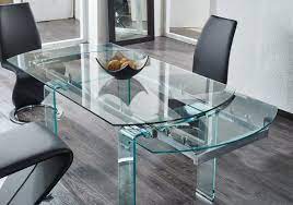 Modern glass dining table with extension, modern glass dining tables uk. Aedel Extendable Dining Table Glass Dining Table Contemporary Dining Room Tables Extendable Dining Table