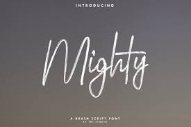 Download Mighty Font By Yusuf Artworks Creative Fabrica In 2020 Brush Script Fonts Logo Design Typography Brush Font SVG Cut Files