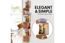 Sarantino Corner Wall Shelf Display Storage Shelves Beech Matt Blatt