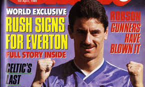 Liverpool legend Ian Rush donned an Everton shirt for Shoot magazine,  devastating die-hard Reds... was this the best April Fool's gag of all  time?