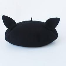 Lovely Black Cat Ear Piercing Beret Yv2349 Cute Hats Cat Ears Beret