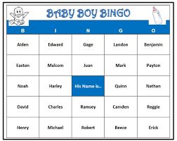 Baby Boy Names Bingo Game 60 Cards Fun For Baby Name Reveal Etsy